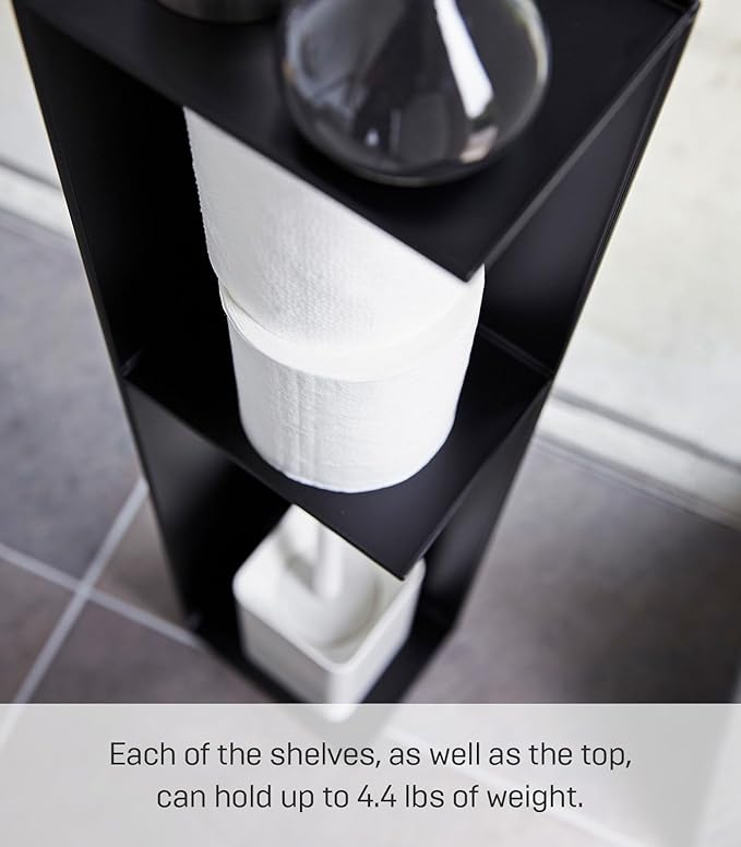 Yamazaki Home Tower Slim Bathroom Storage, Toilet Paper Stocker - Steel -