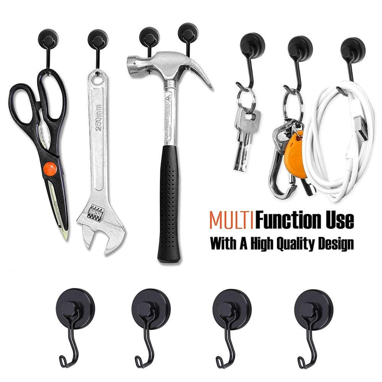 Magnetic Hooks 100LB Cruise Refrigerator Heavy Duty Neodymium Rare Earth Magnetic Hangers (4 Count)