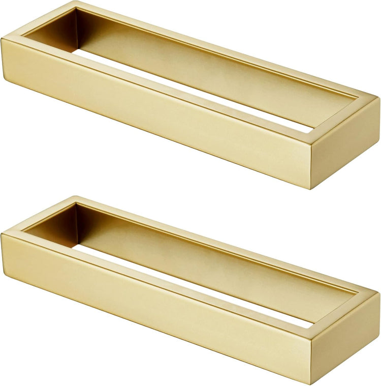 KOKOSIRI Towel Rings Brushed Gold Hand Towel Bars 9-Inch Kitchen Towel Rack Stainless Steel Bathroom Hardware Wall Mounted, 2 Pack B4008BG-L9-P2