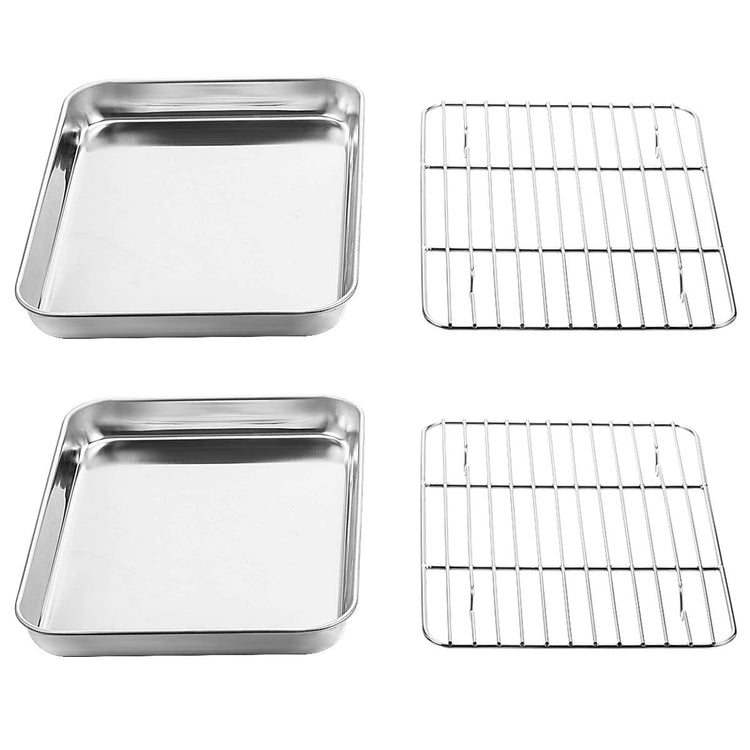 Baking Sheet with Rack Set [2 Sheets + 2 Racks]