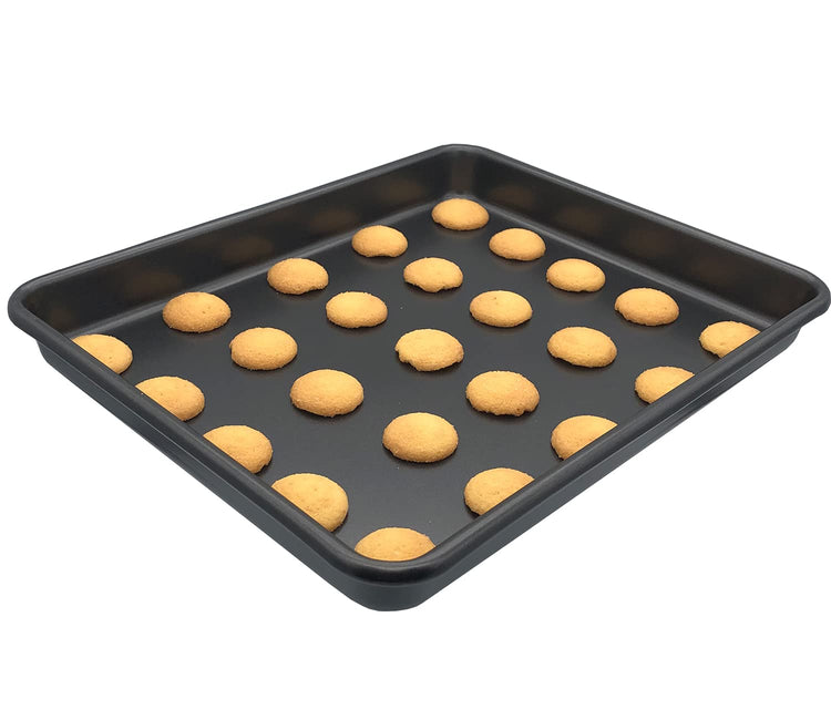 Small Cookie Sheets 11X9 Inch 2Pcs Mini Baking Pan Toaster Oven Tray Nonstick Thicken Brushed Carbon Steel Magnetic No Warp 1 to 2 Person Bakeware By HYTK (2 Count)
