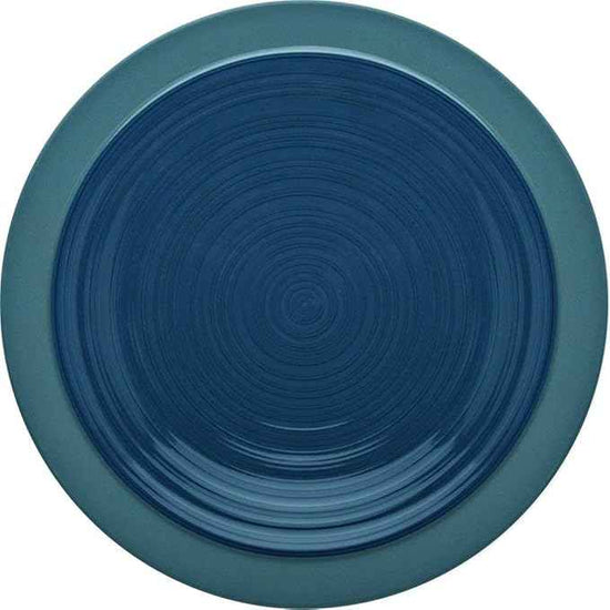 DEGRENNE Bahia French Salad Plate Set - Luxury Stoneware Dish Set for 4, Modern Ceramic Dishware for Kitchen, Made in France, Microwave Safe, Dishwasher Safe, 9” - Bluestone