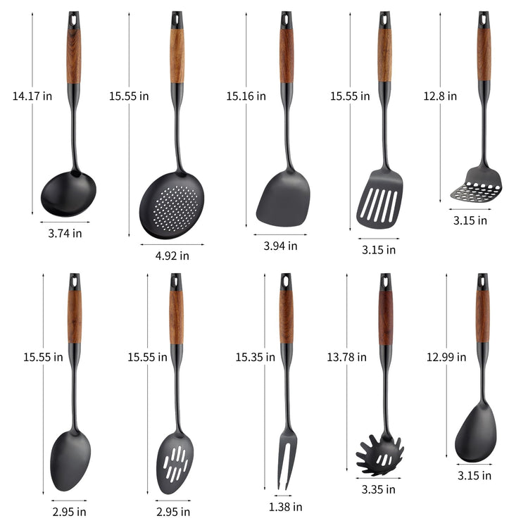 18 10 Stainless Steel Kitchen Utensils Set (10 Count)