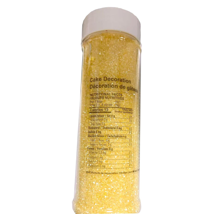 Yellow Sanding Sugar for Baking Edible Sparkling Coarse Sugar Crystals Sprinkles for Baking Topping Cake Cookie Cupcake Topper Ice Cream Decoration Supplies 3.2 OZ (3.2 Ounce)