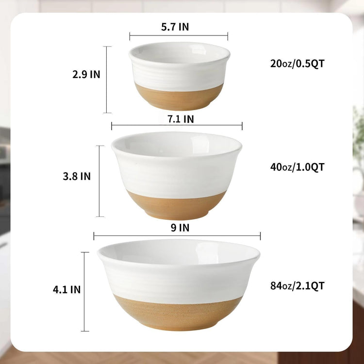 Ceramic Serving Bowls (3 Count)