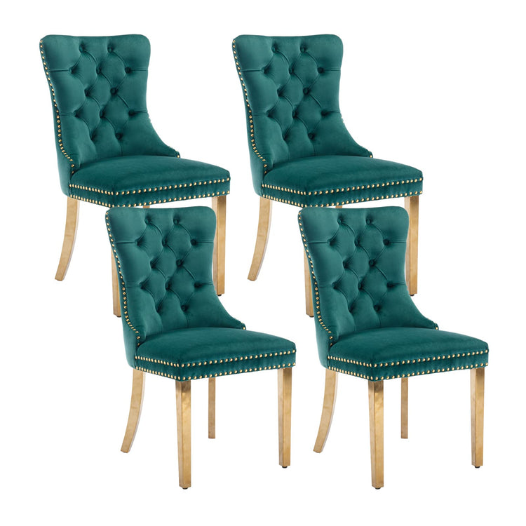Green Velvet Dining Chairs Set of 4 (4 Count)