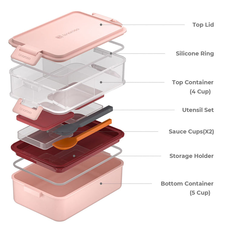Stackable 2 Tier Adult Bento Box