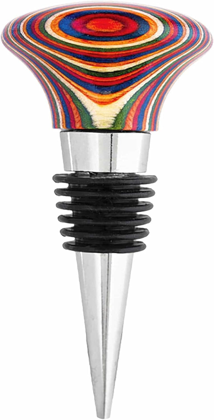 Totally Bamboo Baltique Marrakesh Collection Wine Bottle Stopper, Multicolor Leak-Proof and Reusable Wine Saver, Preserves Beverage Freshness