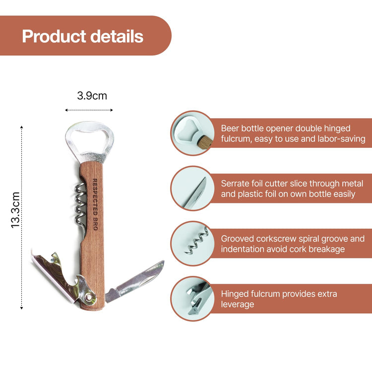 Multifunctional Corkscrews Wine Opener with Foil Cutter and Bottle Opener