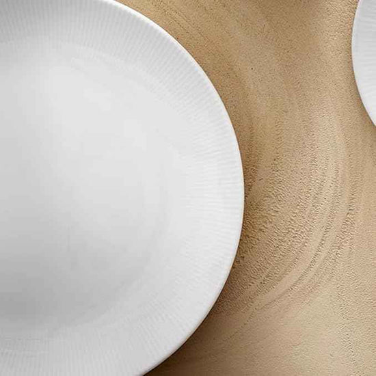 Pillivuyt Coupe Salad Plate 8.5" Set of 4 Eventail Collection White Porcelain Dessert Serveware France
