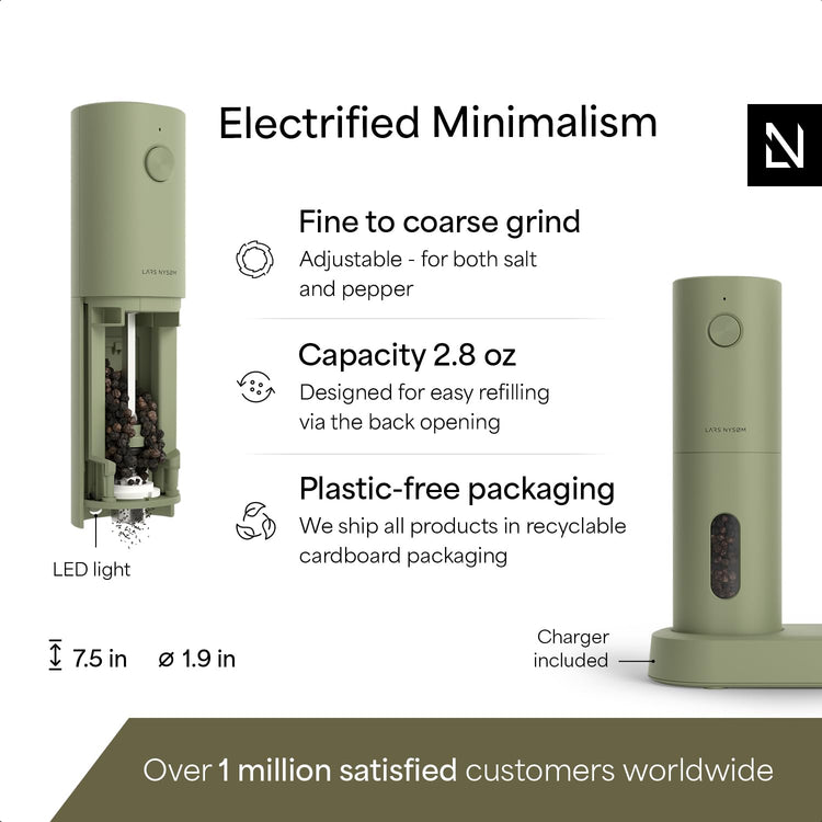 Electric Salt and Pepper Grinder Set
