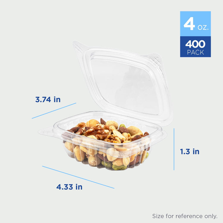 4oz PET Clear Clamshell Deli Containers (400 Count)