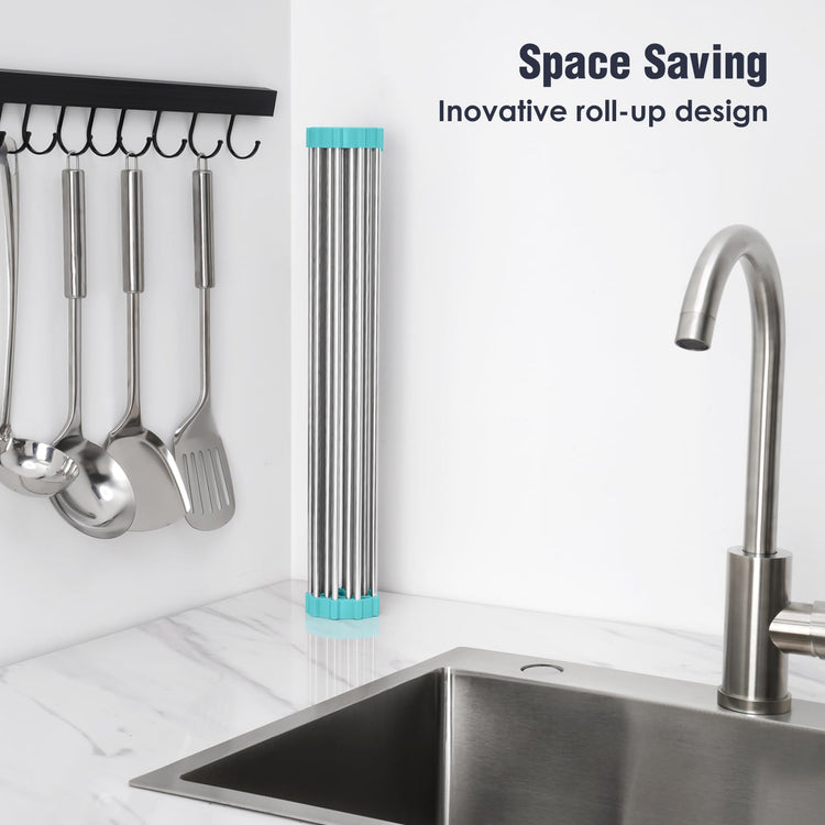 Roll Up Dish Drying Rack Over Sink