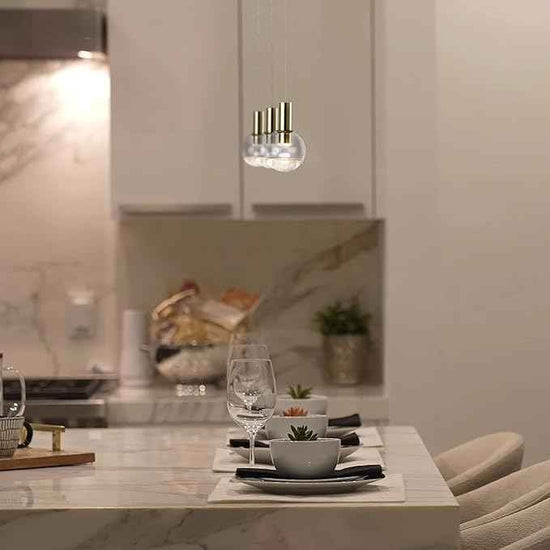 VONN Lighting Sienna VAP2181BRS 5" Integrated LED ETL Certified Height Adjustable Pendant Light with Globe Shade, Brass