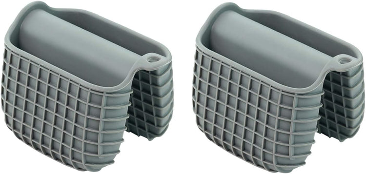 Mini Silicone Oven Mitts Set, Oven Mitts Heat Insulation, Oven Gloves for Kitchen Cooking and Baking, Protecting Fingers Mini Oven Hand Clips are Sold in Pairs(Square-Gray)