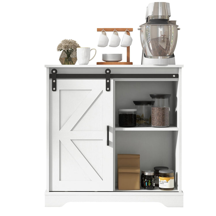 Sliding Barn Door Buffet Sideboard Storage Cabinet Coffee Bar Kitchen Farmhouse Style