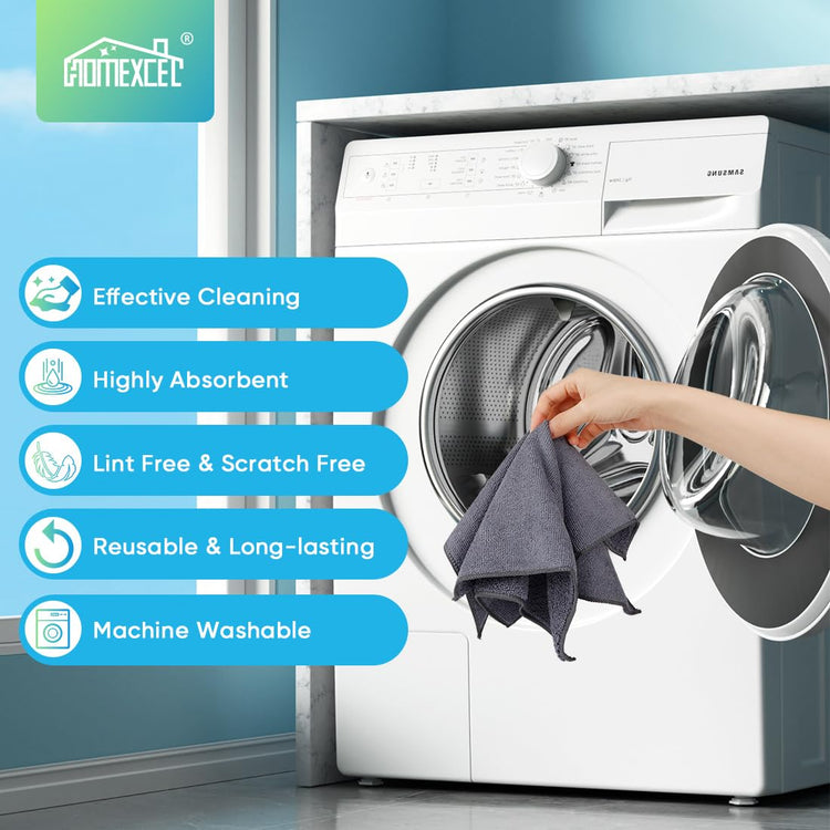 Grey Microfiber Cleaning Cloth (12 Count)