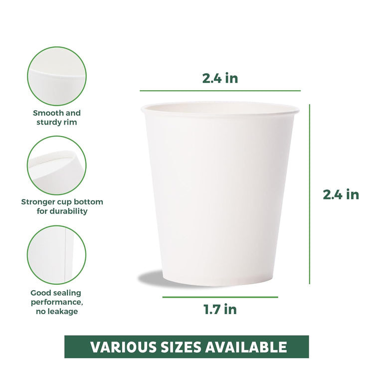 Freshware Coffee Cups 4 oz [300 Pack] Disposable Paper Cups for Mouthwash Cups, Hot Paper Coffee Cup, Ideal for Bathroom Cup