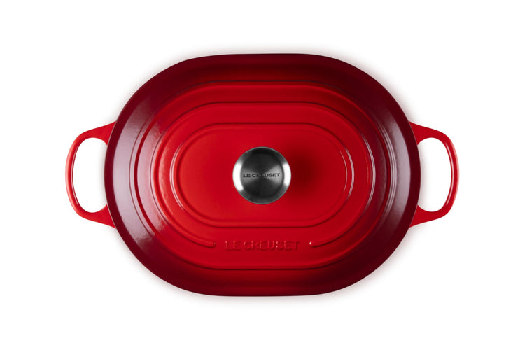 Enameled Cast Iron Oval Casserole with Lid