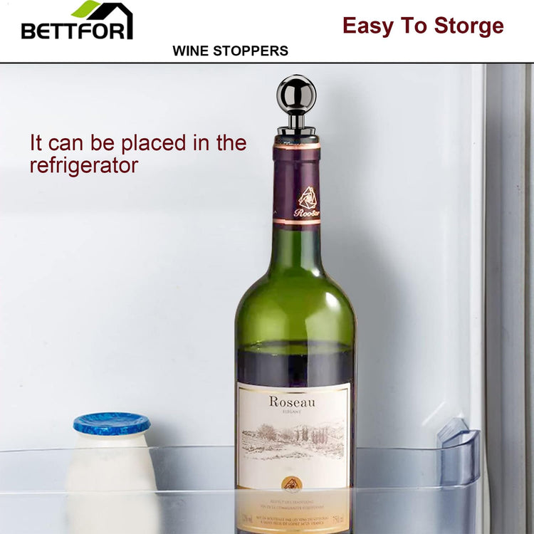 Wine Stoppers for Wine Bottles 3Pcs Vacuum Wine Bottle Stopper with Silicone Reusable Wine Corks (3 Count)