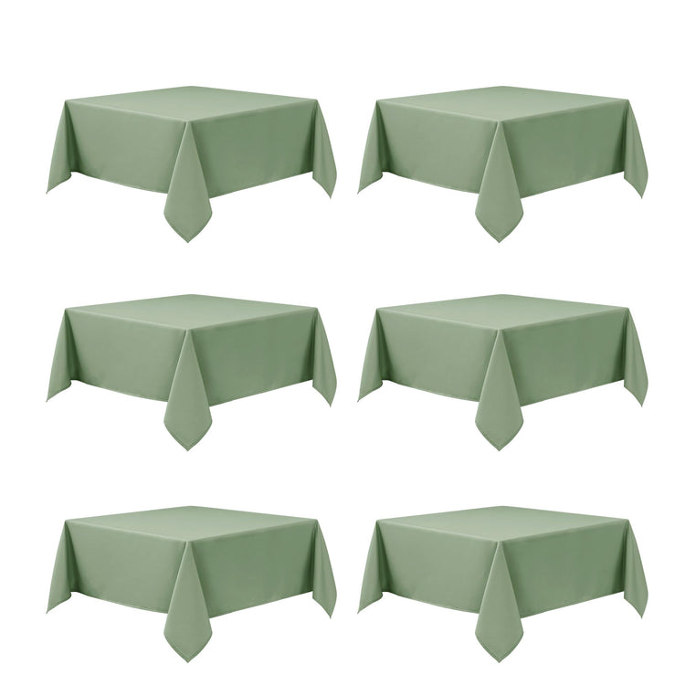 6 Pack Sage Green Tablecloths for Square Tables (6 Count)