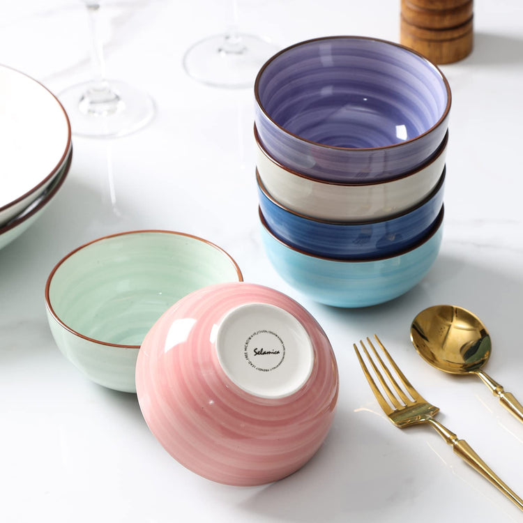 Ceramic 12 Oz Dessert Bowls Set (6 Count)
