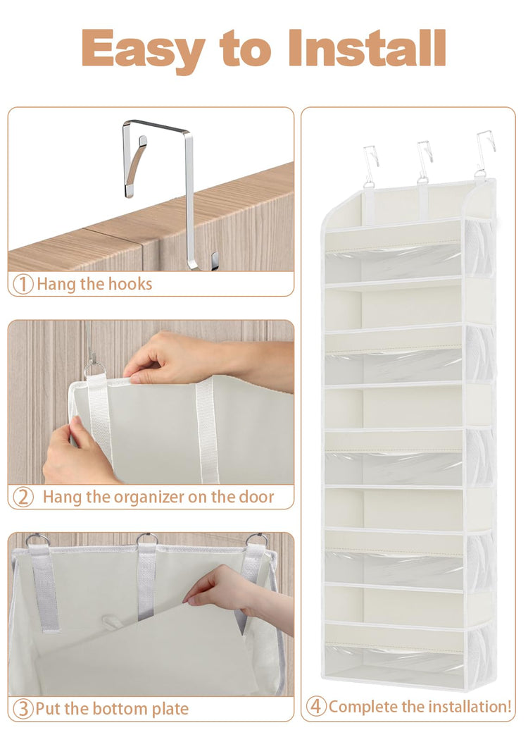 1 Pack Over The Door Storage Organizer with 5 Large Pockets