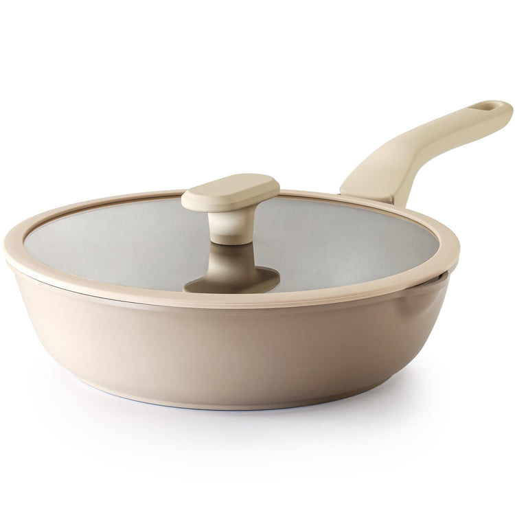 Nonstick Deep Frying Pan with Glass Lid