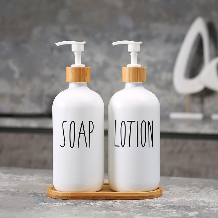 White Soap Dispenser Bathroom Set