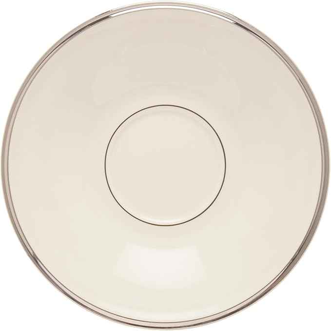 Lenox Solitaire Saucer, ivory/platinum