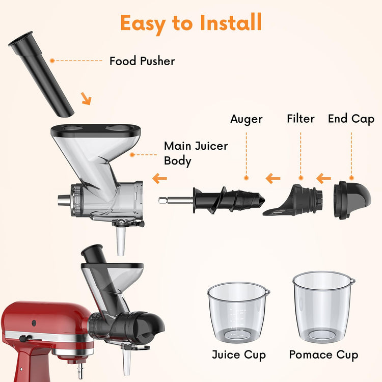 Masticating Juicer Attachment for KitchenAid Stand Mixer