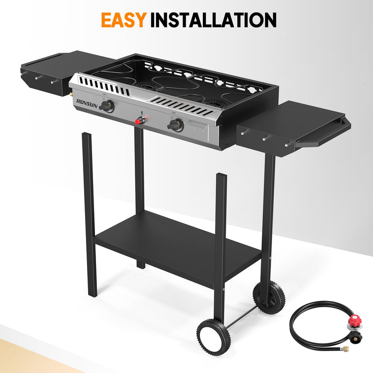 2 Burner Outdoor Propane Gas Stove with Auto