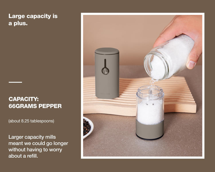 Stainless Steel Rechargeable Electric Salt and Pepper Grinder Set