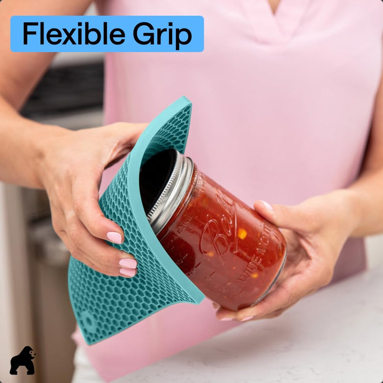 BPA Free Soft Silicone Oven Mitts and Pot Holders Sets (4 Count)
