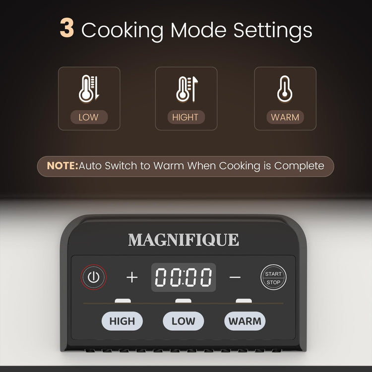 4 Quart Casserole Programmable Slow Cooker with Ceramic Baking Dish