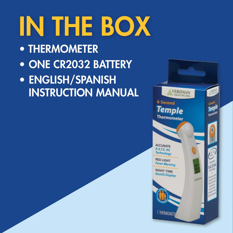 Veridian Temporal Contact Thermometer LCD Display 09