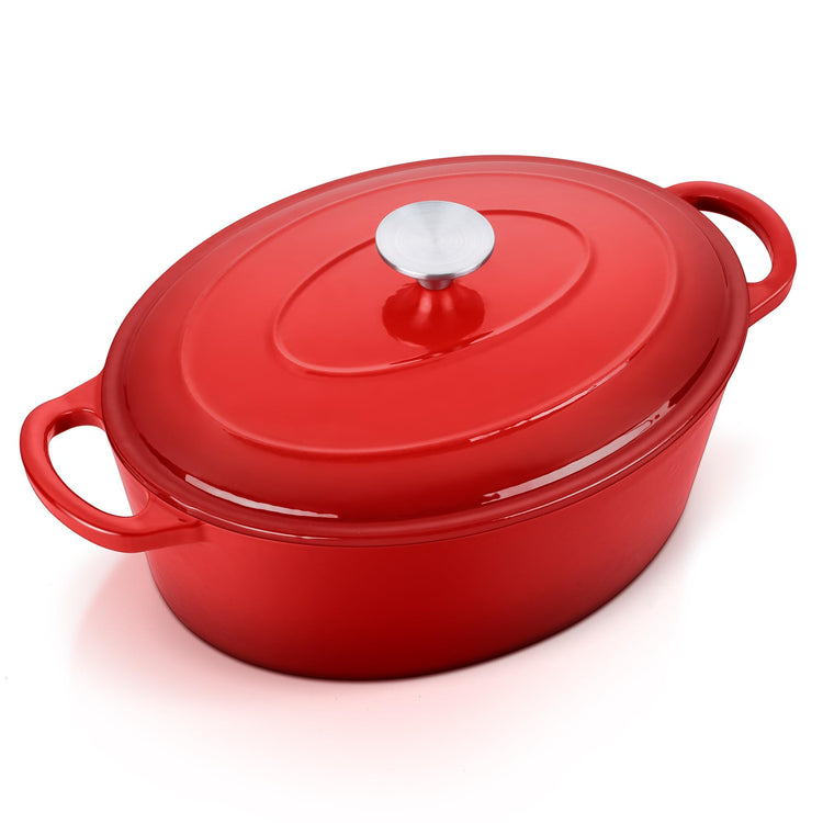 7QT Oval Dutch Oven Pot with Lid
