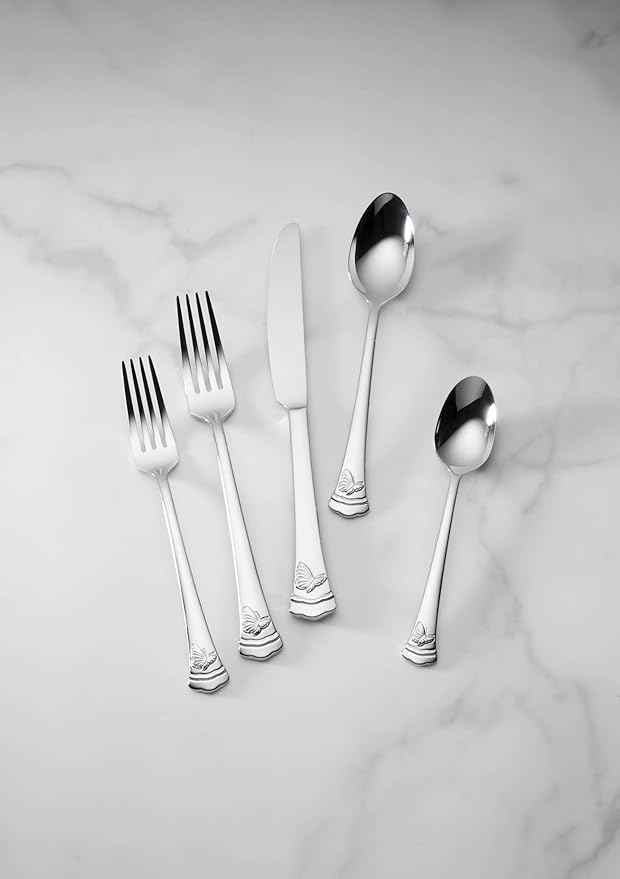 Lenox 896755 Butterfly Meadow II Mirror 65-Piece Flatware Set