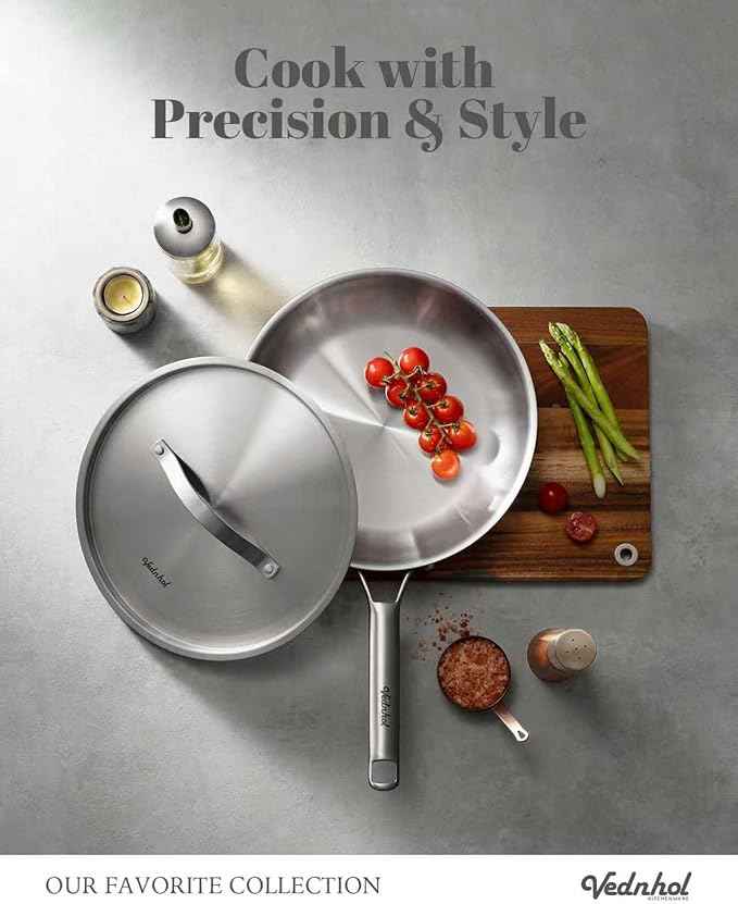 Stainless Steel Cookware Set, 8 Pcs Tir-Ply Pots and Pans Set, PFOA&PTFE Free, Dishwasher&Oven Safe, Kitchen Induction Compatible, ollas de acero inoxidable para cocinar