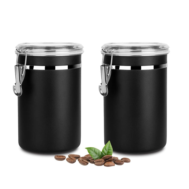 Stainless Steel Food Container with Clear Lids Airtight Container Stackable Small Canisters Kitchen Pantry Storage for Cereal (2 Count)