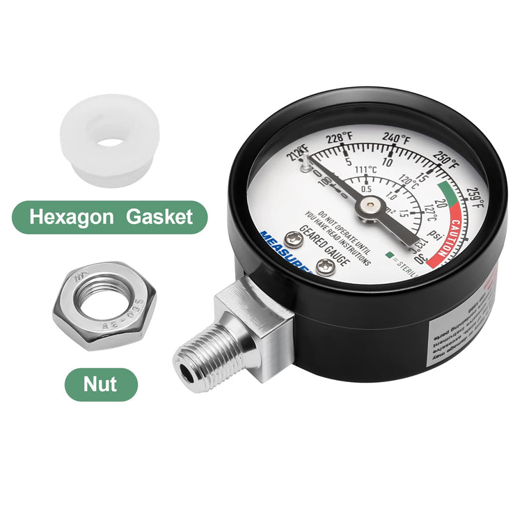 Black Steel Pressure Cooker Gauge