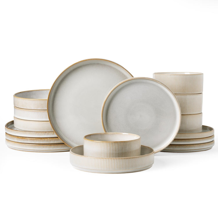 Star Stoneware Dinnerware Sets with Pasta Bowls (16 Count)