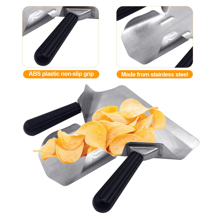 Double Handle Stainless Steel Popcorn & French Fry Scoop