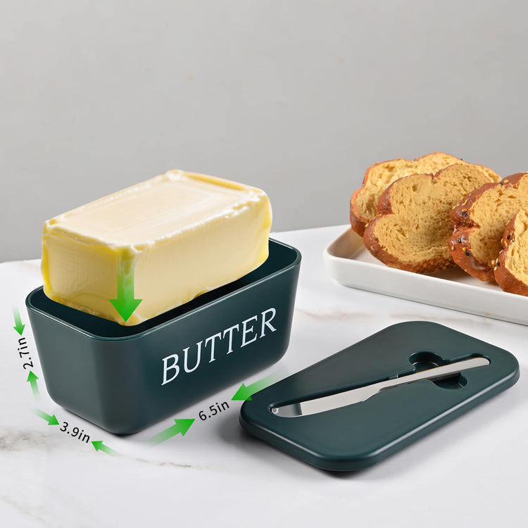 Large Butter Dish With Lid And Knife