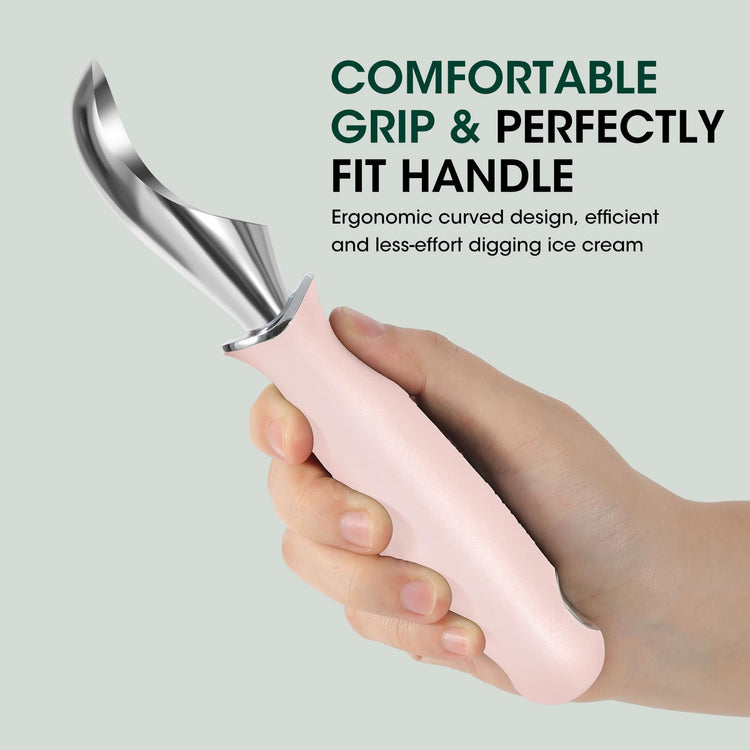 Premium Heavy Duty Ice Cream Scoop with Ergonomic Grip Handle