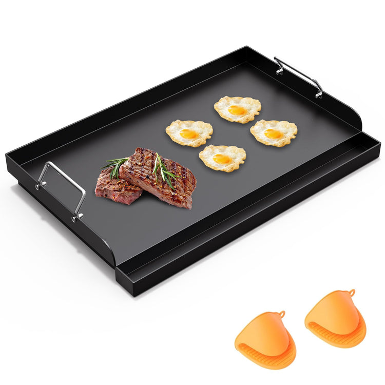25" x 16" Cast Iron Flat Top Griddle for Gas Grill & Stove Top