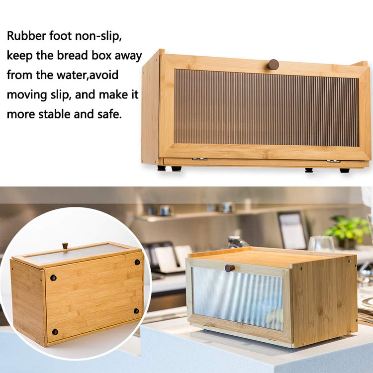 Bamboo Bread Box for Kitchen Counter