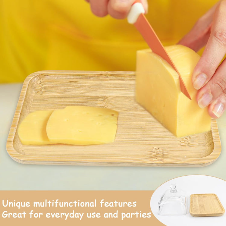 Crystal Clear Glass Butter Dish with Lid Butter Holder Container for Butter