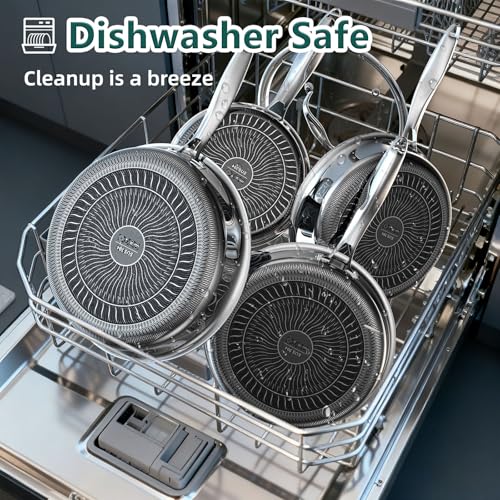 14 Piece Hybrid Stainless Steel Cookware Set with 3 Silicone Trivets