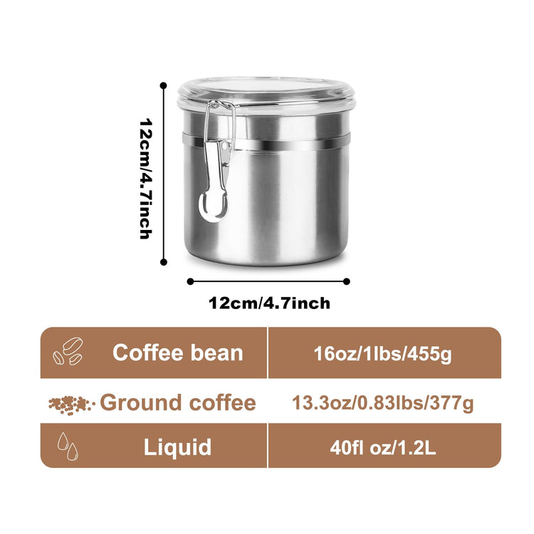 Stainless Steel Food Container with Clear Lids Airtight Container Stackable Small Canisters Kitchen Pantry Storage for Cereal